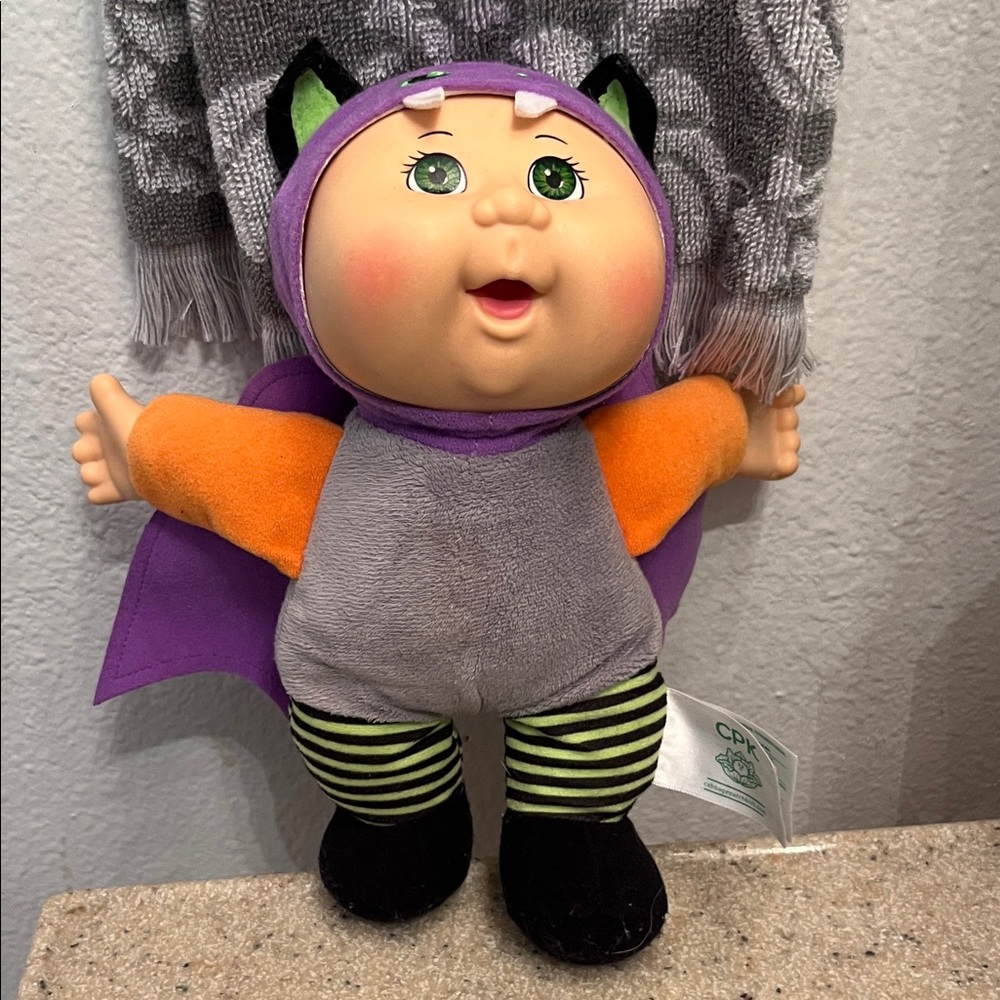 Adorable Halloween Bat Plush Toy with Striped Legs